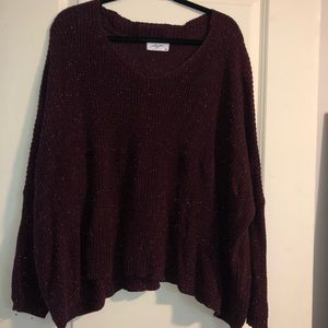 Burgundy Carly Jean Los Angeles Oversized ‘Rhea’ Sweater